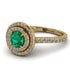 Double Halo Emerald Ring - Zoey No. 7