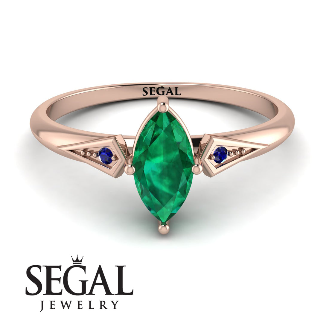 Marquise Emerald Geometrical Engagement Ring - Reese No. 65