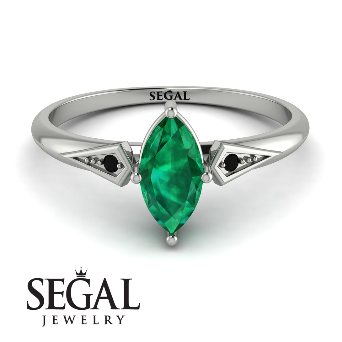 Marquise Emerald Geometrical Engagement Ring - Reese No. 36