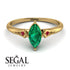 Marquise Emerald Geometrical Engagement Ring - Reese No. 49