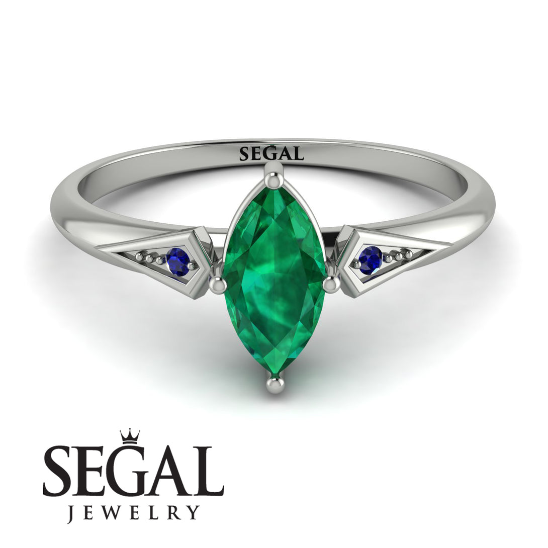 Marquise Emerald Geometrical Engagement Ring - Reese No. 66