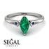 Marquise Emerald Geometrical Engagement Ring - Reese No. 66 image 10