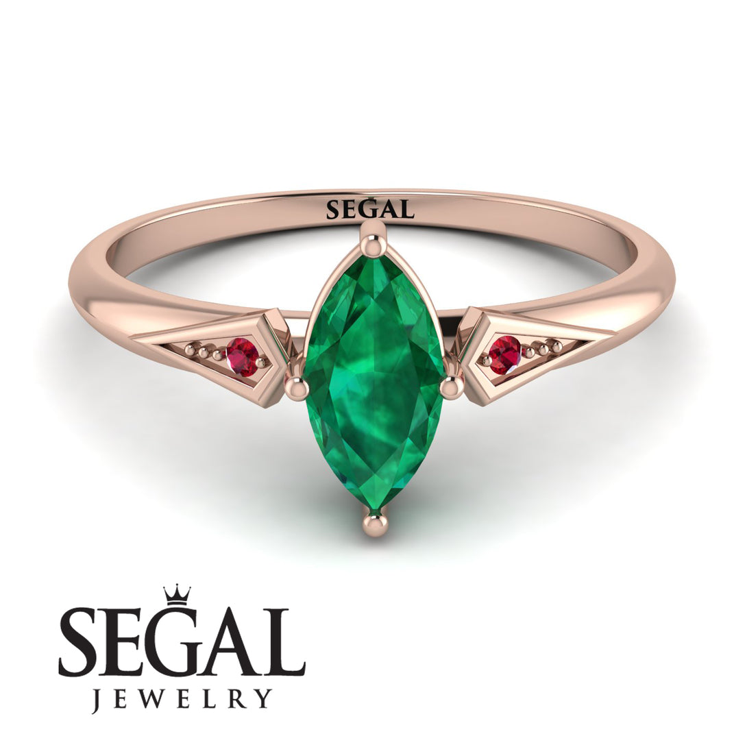 Marquise Emerald Geometrical Engagement Ring - Reese No. 50