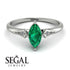 Marquise Emerald Geometrical Engagement Ring - Reese No. 6 image 10