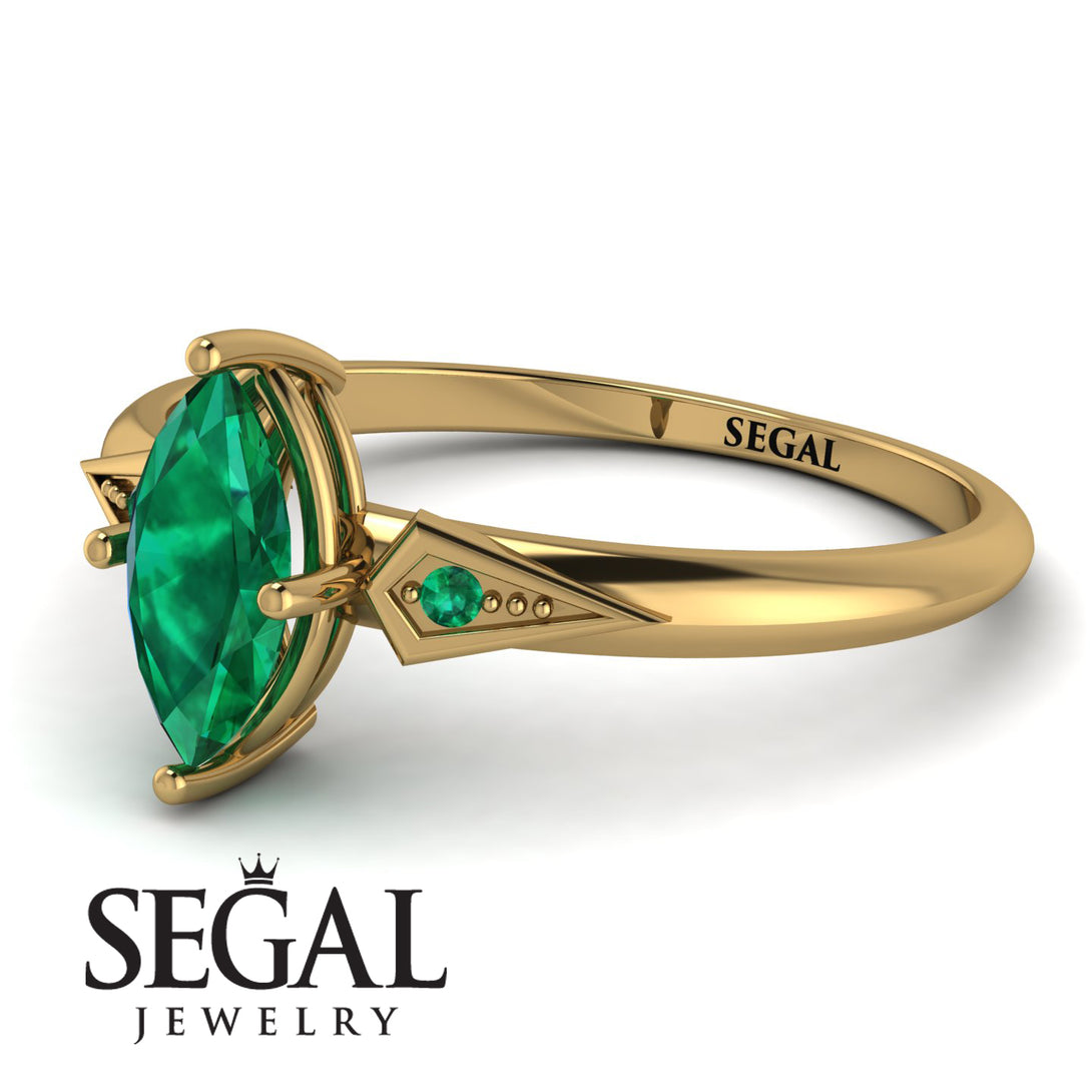 Marquise Emerald Geometrical Engagement Ring - Reese No. 19