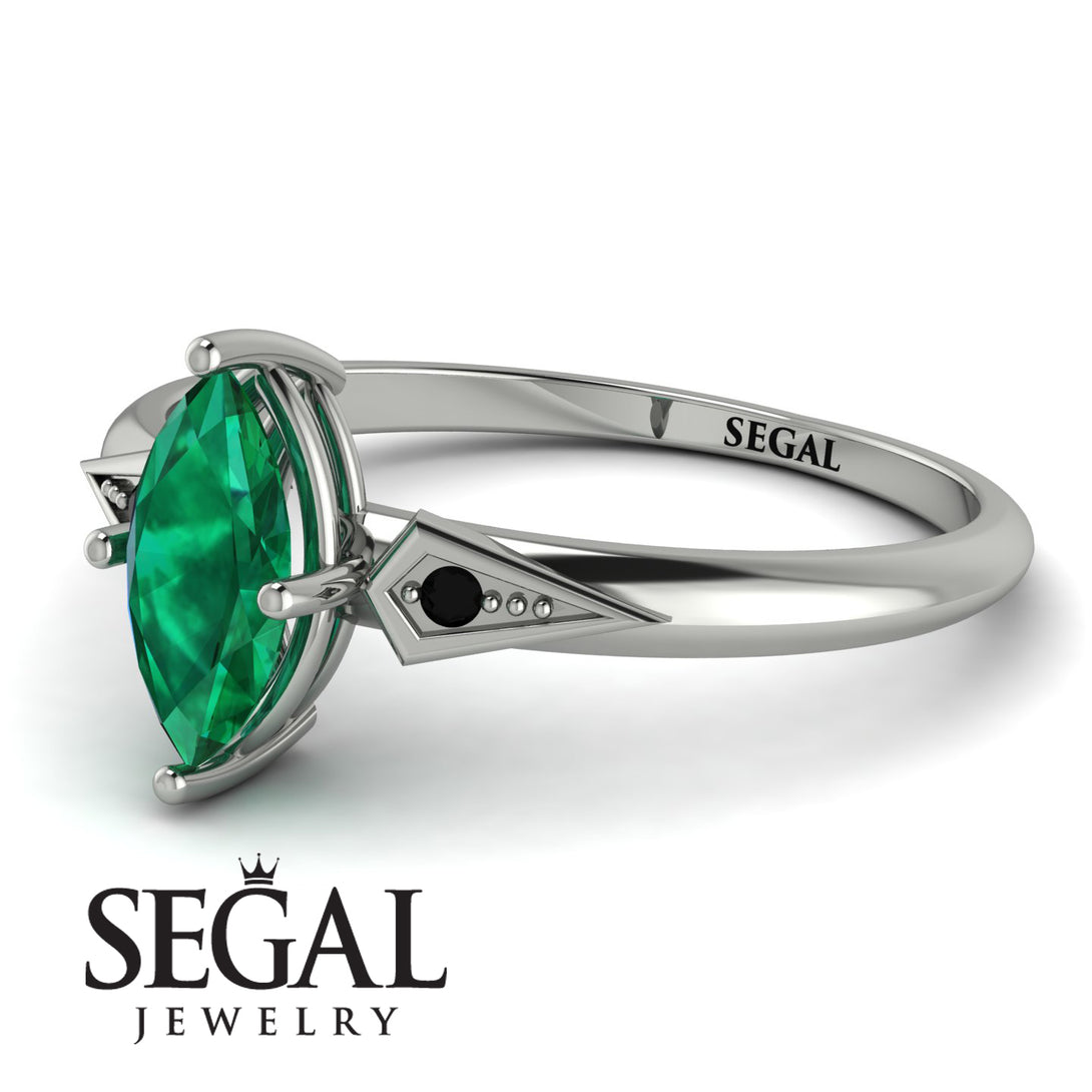 Marquise Emerald Geometrical Engagement Ring - Reese No. 36