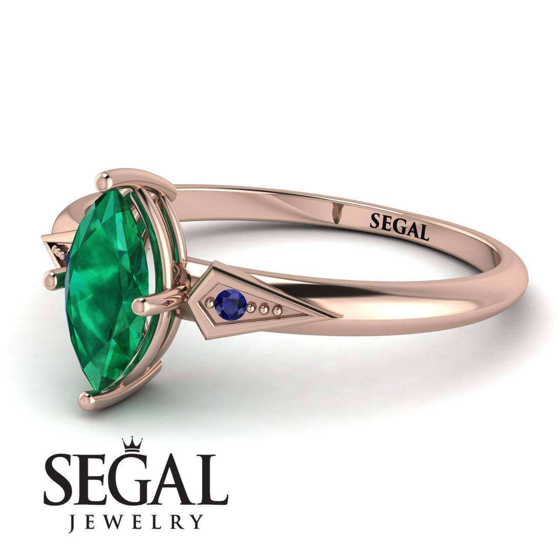 Marquise Emerald Geometrical Engagement Ring - Reese No. 65