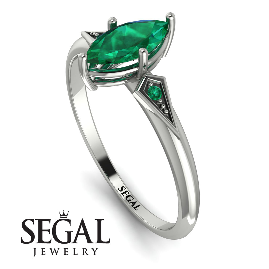 Marquise Emerald Geometrical Engagement Ring - Reese No. 21