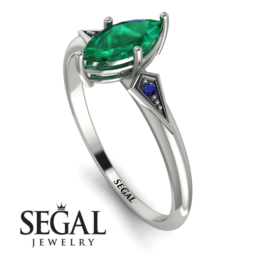 Marquise Emerald Geometrical Engagement Ring - Reese No. 66