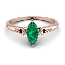 Marquise Emerald Geometrical Engagement Ring - Reese No. 35 image 1