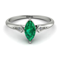 Marquise Emerald Geometrical Engagement Ring - Reese No. 6 image 1