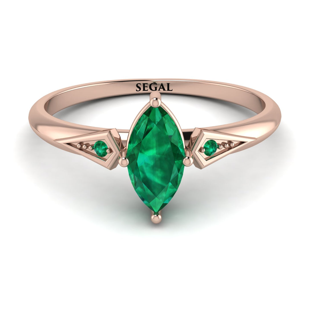 Marquise Emerald Geometrical Engagement Ring - Reese No. 20