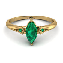 Marquise Emerald Geometrical Engagement Ring - Reese No. 19 image 1