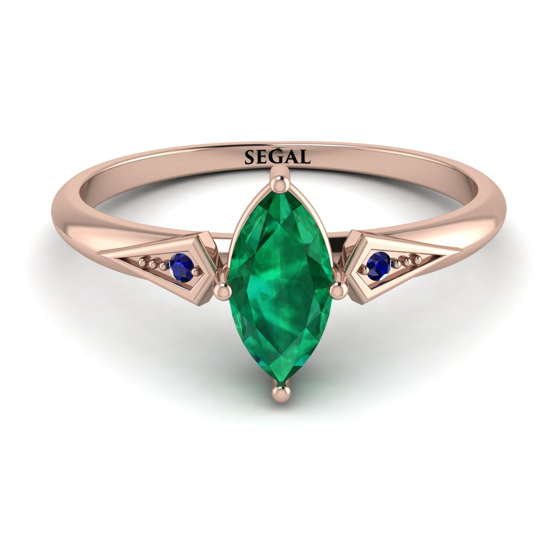 Marquise Emerald Geometrical Engagement Ring - Reese No. 65