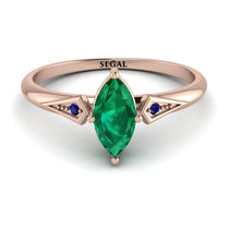 Marquise Emerald Geometrical Engagement Ring - Reese No. 65 image 1