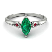 Marquise Emerald Geometrical Engagement Ring - Reese No. 51 image 1
