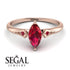 Marquise Ruby Geometrical Engagement Ring - Reese No. 56 image 10