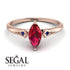 Marquise Ruby Geometrical Engagement Ring - Reese No. 71