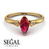 Marquise Ruby Geometrical Engagement Ring - Reese No. 10