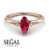 Marquise Ruby Geometrical Engagement Ring - Reese No. 11