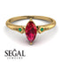 Marquise Ruby Geometrical Engagement Ring - Reese No. 25