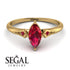 Marquise Ruby Geometrical Engagement Ring - Reese No. 55 image 10