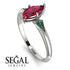 Marquise Ruby Geometrical Engagement Ring - Reese No. 27