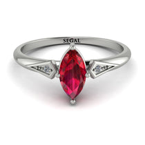Marquise Ruby Geometrical Engagement Ring - Reese No. 12 image 1