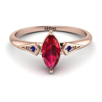 Marquise Ruby Geometrical Engagement Ring - Reese No. 71 image 1