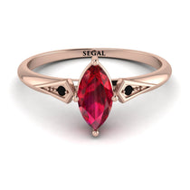 Marquise Ruby Geometrical Engagement Ring - Reese No. 41 image 1