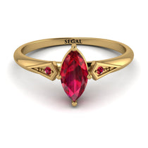 Marquise Ruby Geometrical Engagement Ring - Reese No. 55 image 1