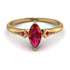 Marquise Ruby Geometrical Engagement Ring - Reese No. 55