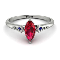 Marquise Ruby Geometrical Engagement Ring - Reese No. 72 image 1