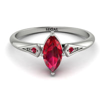Marquise Ruby Geometrical Engagement Ring - Reese No. 57 image 1