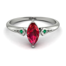 Marquise Ruby Geometrical Engagement Ring - Reese No. 27 image 1