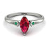 Marquise Ruby Geometrical Engagement Ring - Reese No. 27