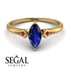Marquise Sapphire Geometrical Engagement Ring - Reese No. 58