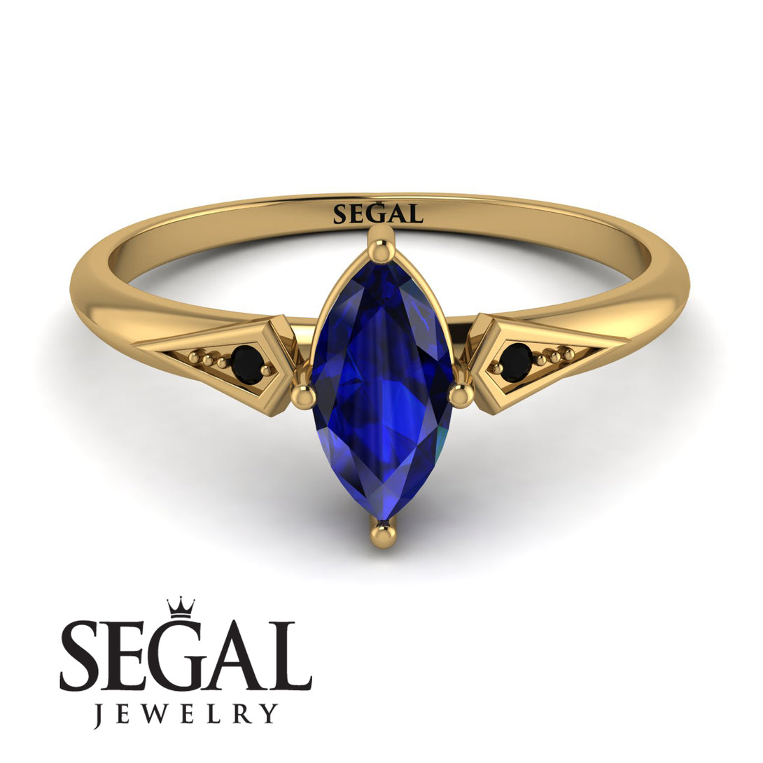 Marquise Sapphire Geometrical Engagement Ring - Reese No. 43