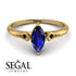 Marquise Sapphire Geometrical Engagement Ring - Reese No. 43
