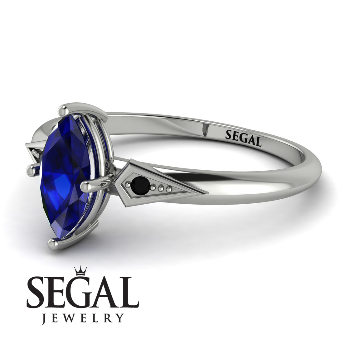 Marquise Sapphire Geometrical Engagement Ring - Reese No. 45