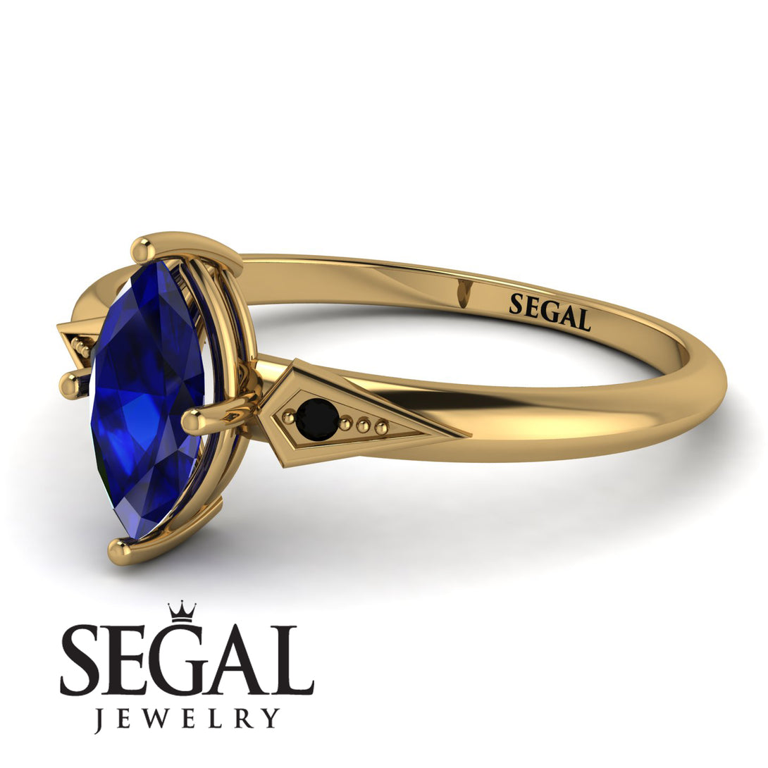 Marquise Sapphire Geometrical Engagement Ring - Reese No. 43