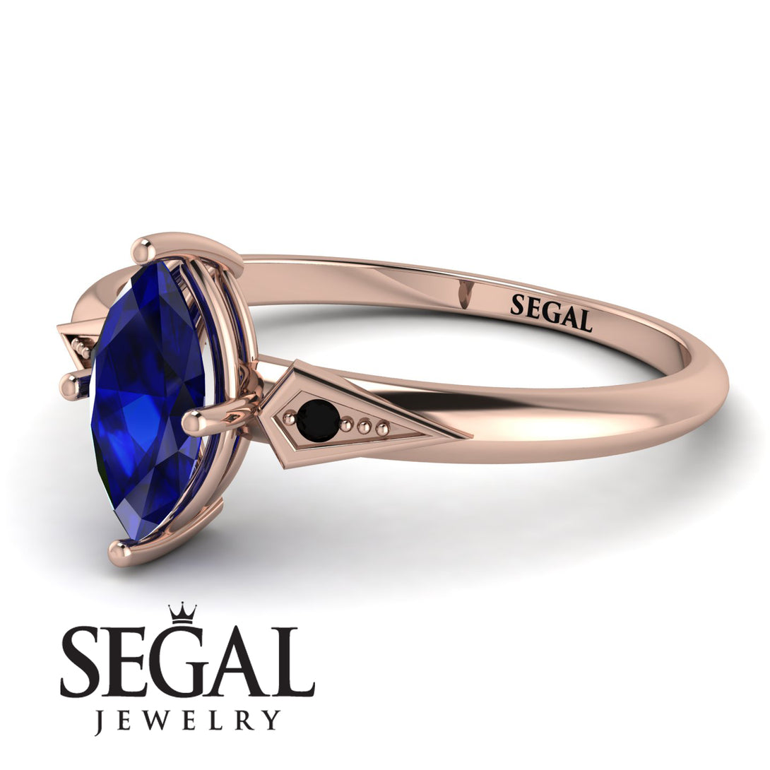 Marquise Sapphire Geometrical Engagement Ring - Reese No. 44