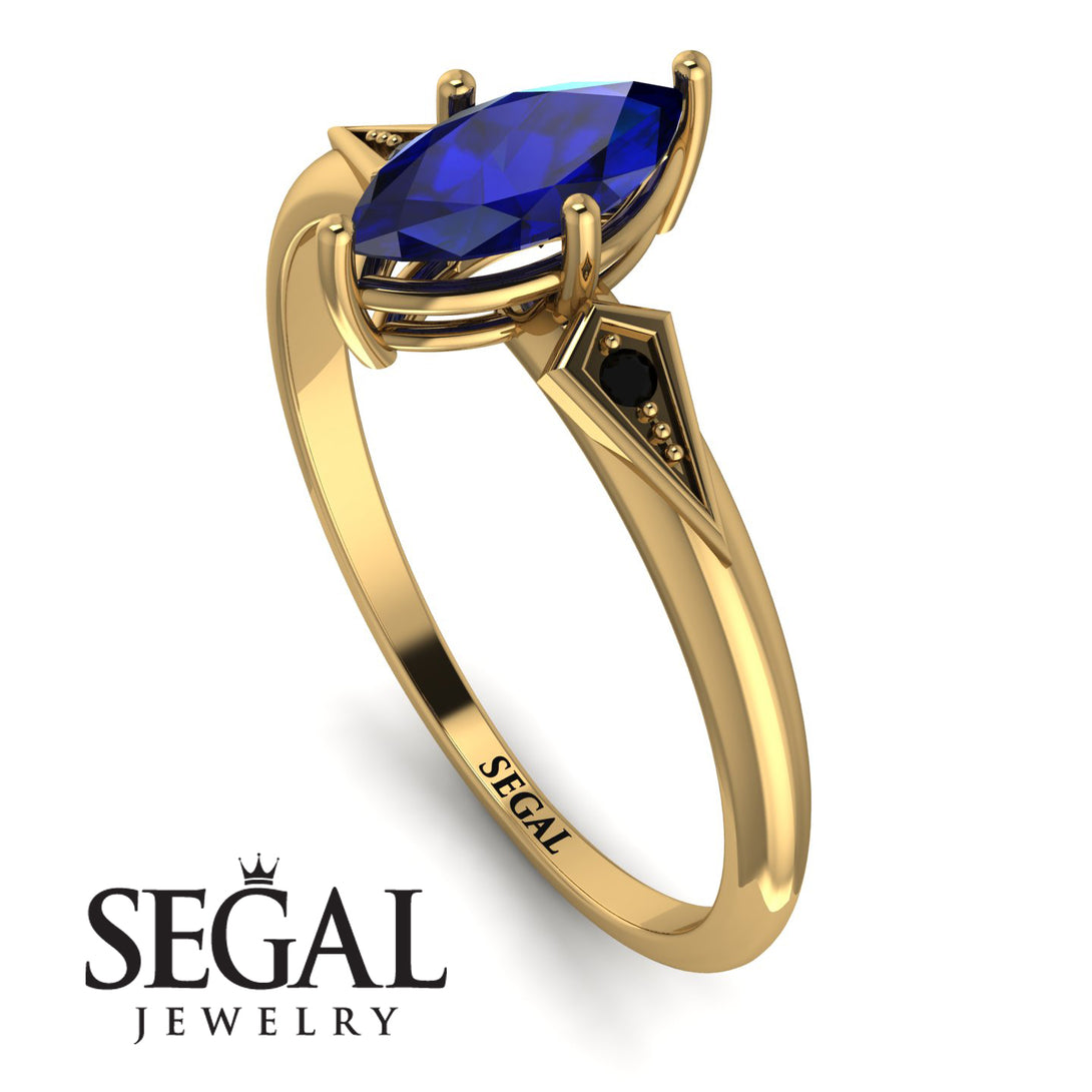 Marquise Sapphire Geometrical Engagement Ring - Reese No. 43