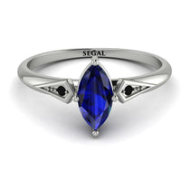 Marquise Sapphire Geometrical Engagement Ring - Reese No. 45 image 1