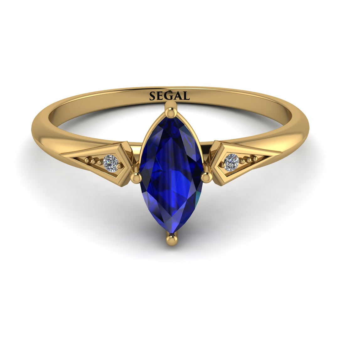 Marquise Sapphire Geometrical Engagement Ring - Reese No. 13