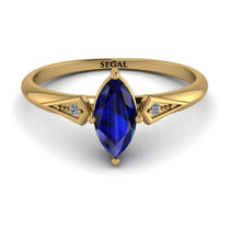 Marquise Sapphire Geometrical Engagement Ring - Reese No. 13 image 1