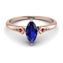 Marquise Sapphire Geometrical Engagement Ring - Reese No. 59 image 1