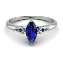 Marquise Sapphire Geometrical Engagement Ring - Reese No. 75 image 1