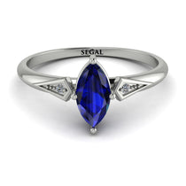 Marquise Sapphire Geometrical Engagement Ring - Reese No. 15 image 1