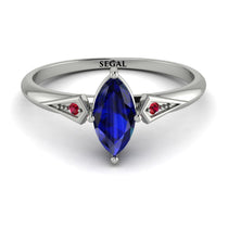 Marquise Sapphire Geometrical Engagement Ring - Reese No. 60 image 1